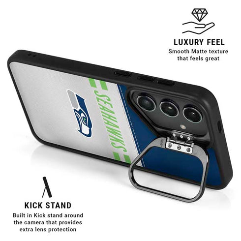 NFL Seattle Seahawks White Striped Galaxy S25 Kickstand Case